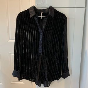 Free People Velvet Sheer Blouse